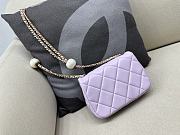 Fortok Chanel Mini Flap Bag Lambskin, Imitation Pearls & Gold-Tone Metal Pink 11.5×17×5cm - 5