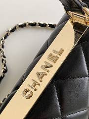 Fortok Chanel 24S Trendy CC White Lambskin Black 20x8x15cm - 4