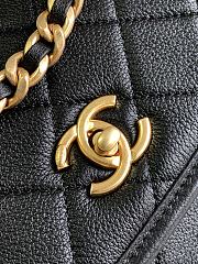 Fortok Chanel Messenger Bag Calfskin & Gold-Tone Metal Black 15.5x21x6.5cm - 4