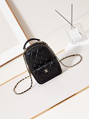 Fortok Chanel Classic Mini Backpack Lambskin & Gold-Tone Metal Black 18x13x9cm - 1