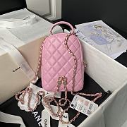 Fortok Chanel Classic Mini Backpack Lambskin & Gold-Tone Metal Pink 18x13x9cm - 2