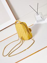 Fortok Chanel Classic Mini Backpack Lambskin & Gold-Tone Metal Yellow 18x13x9cm - 3