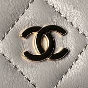 Fortok Chanel Classic Mini Backpack Lambskin & Gold-Tone Metal Grey 18x13x9cm - 6