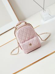 Fortok Chanel Classic Mini Backpack Caviar Leather & Gold-Tone Metal Light Pink 18x13x9cm - 1