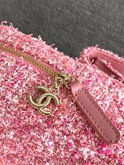 Fortok Chanel 24P Pink Tweed Small Backpack 13x18x9cm - 3