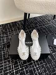Fortok Chanel 24SS Hollow Roman Sandals White - 1