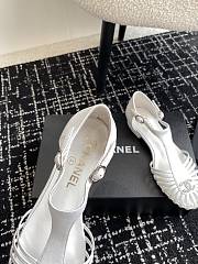 Fortok Chanel 24SS Hollow Roman Sandals White - 4