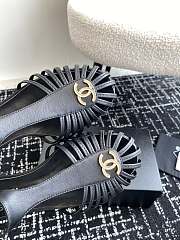 Fortok Chanel 24SS Hollow Roman Sandals Black - 2