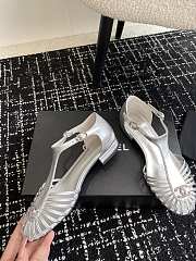 Fortok Chanel 24SS Hollow Roman Sandals Silver - 3