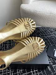 Fortok Chanel 24SS Hollow Roman Sandals Gold - 4