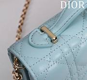 Fortok Dior Miss Dior Bag Blue Cannage Lambskin 0980 21x11.5x4.5cm - 6
