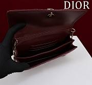 Fortok Dior Miss Dior Bag Burgundy Cannage Patent Leather 0980 21x11.5x4.5cm - 4