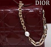 Fortok Dior Miss Dior Bag Burgundy Cannage Patent Leather 0980 21x11.5x4.5cm - 2