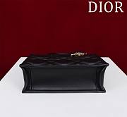 Fortok Dior Cannage Pattern Tote Bag in Black with Shoulder Strap 22x13x7.5cm - 6