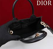 Fortok Dior Cannage Pattern Tote Bag in Black with Shoulder Strap 22x13x7.5cm - 4