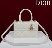 Fortok Dior Cannage Pattern Tote Bag in White with Shoulder Strap 22x13x7.5cm - 1