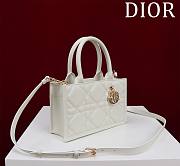 Fortok Dior Cannage Pattern Tote Bag in White with Shoulder Strap 22x13x7.5cm - 5