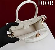 Fortok Dior Cannage Pattern Tote Bag in White with Shoulder Strap 22x13x7.5cm - 4
