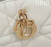 Fortok Dior Cannage Pattern Tote Bag in White with Shoulder Strap 22x13x7.5cm - 2