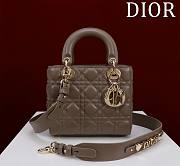 Fortok Dior Lady Small My ABCDior Bag Calfskin Cannage Taupe M0538 20x16x8cm - 1