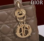 Fortok Dior Lady Small My ABCDior Bag Calfskin Cannage Taupe M0538 20x16x8cm - 6