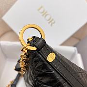 Fortok Dior Diorstar Hobo Bag with Chain Black Macrocannage Crinkled Calfskin 28.5x14.5x10cm  - 2