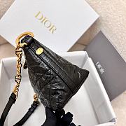 Fortok Dior Diorstar Hobo Bag with Chain Black Macrocannage Crinkled Calfskin 28.5x14.5x10cm  - 3