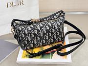 Fortok Dior Diorstar Hobo Bag with Chain Blue Oblique 22x13x9.5cm - 1