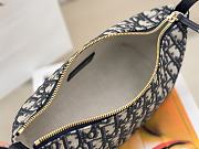 Fortok Dior Diorstar Hobo Bag with Chain Blue Oblique 22x13x9.5cm - 2