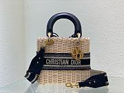 Fortok Dior Lady Bag Dark Blue Natural Wicker Cornflower Oblique Jacquard 24cm - 1