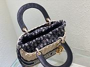 Fortok Dior Lady Bag Dark Blue Natural Wicker Cornflower Oblique Jacquard 24cm - 5
