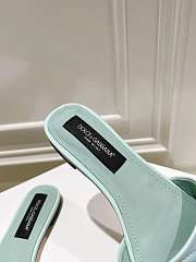 Fortok Dolce & Gabbana DG Buckle Hollow Slippers Light Blue Ombré-print Calfskin - 6