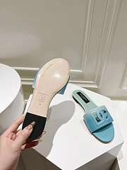 Fortok Dolce & Gabbana DG Buckle Hollow Slippers Light Blue Ombré-print Calfskin - 4