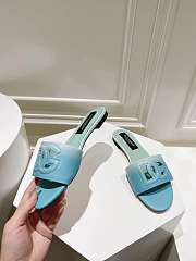 Fortok Dolce & Gabbana DG Buckle Hollow Slippers Light Blue Ombré-print Calfskin - 3