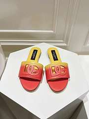 Fortok Dolce & Gabbana DG Buckle Hollow Slippers Yellow Ombré-print Calfskin - 1