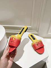 Fortok Dolce & Gabbana DG Buckle Hollow Slippers Yellow Ombré-print Calfskin - 6