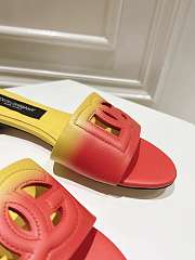 Fortok Dolce & Gabbana DG Buckle Hollow Slippers Yellow Ombré-print Calfskin - 3