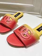 Fortok Dolce & Gabbana DG Buckle Hollow Slippers Yellow Ombré-print Calfskin - 2