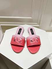 Fortok Dolce & Gabbana DG Buckle Hollow Slippers Pink Ombré-print Calfskin - 1