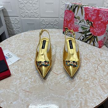 Fortok Dolce & Gabbana Diamond Slingbacks in Gold