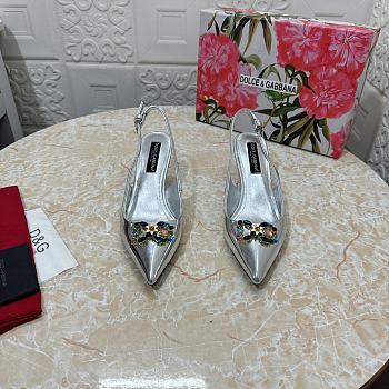 Fortok Dolce & Gabbana Diamond Slingbacks in Silver