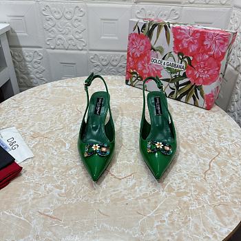 Fortok Dolce & Gabbana Diamond Slingbacks in Green