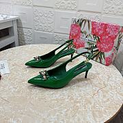 Fortok Dolce & Gabbana Diamond Slingbacks in Green - 2