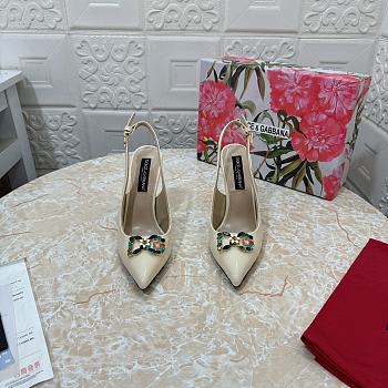 Fortok Dolce & Gabbana Diamond Slingbacks in Cream