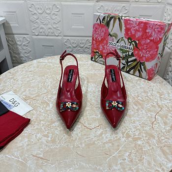 Fortok Dolce & Gabbana Diamond Slingbacks in Red