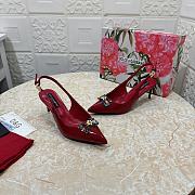 Fortok Dolce & Gabbana Diamond Slingbacks in Red - 2