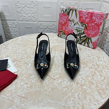 Fortok Dolce & Gabbana Diamond Slingbacks in Black