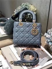 Fortok Dior Lady My ABC Cannage Lambskin Dark Blue 20cm - 1