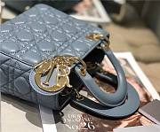 Fortok Dior Lady My ABC Cannage Lambskin Dark Blue 20cm - 6