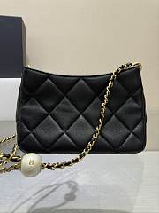 Fortok Chanel 24C Pearl Ball HoBo Bag Black 13x18x7cm - 3